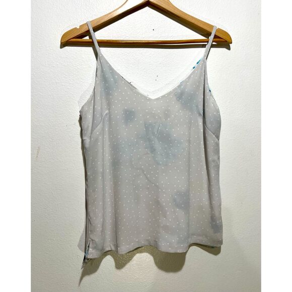 Cami Y2K top reversible polka dots floral blue romantic spring summer women S - Picture 3 of 5